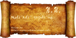 Nyókó Urbána névjegykártya